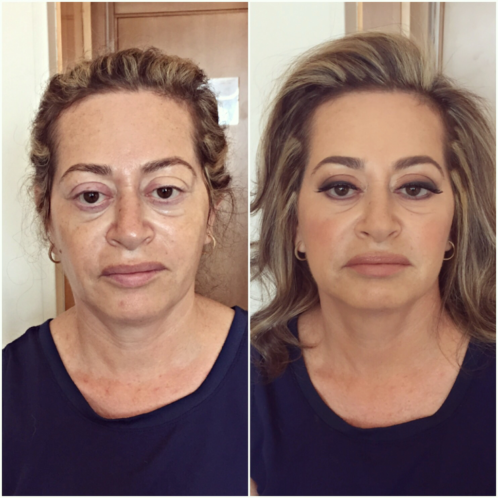 לפני ואחרי איפור ושיער לאמא של כלה