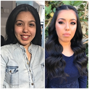 לפני ואחרי איפור ותסרוקת עד הבית ברחובות